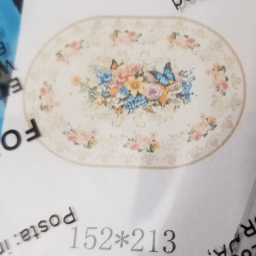 2 large oval tablecloths- floral w butterflies, NIB! - Picture 5 of 7